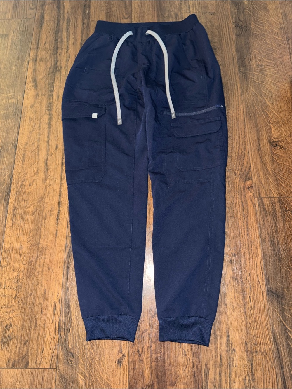 Fabletics Navy Cargo Jogger with Light Gray Drawcord